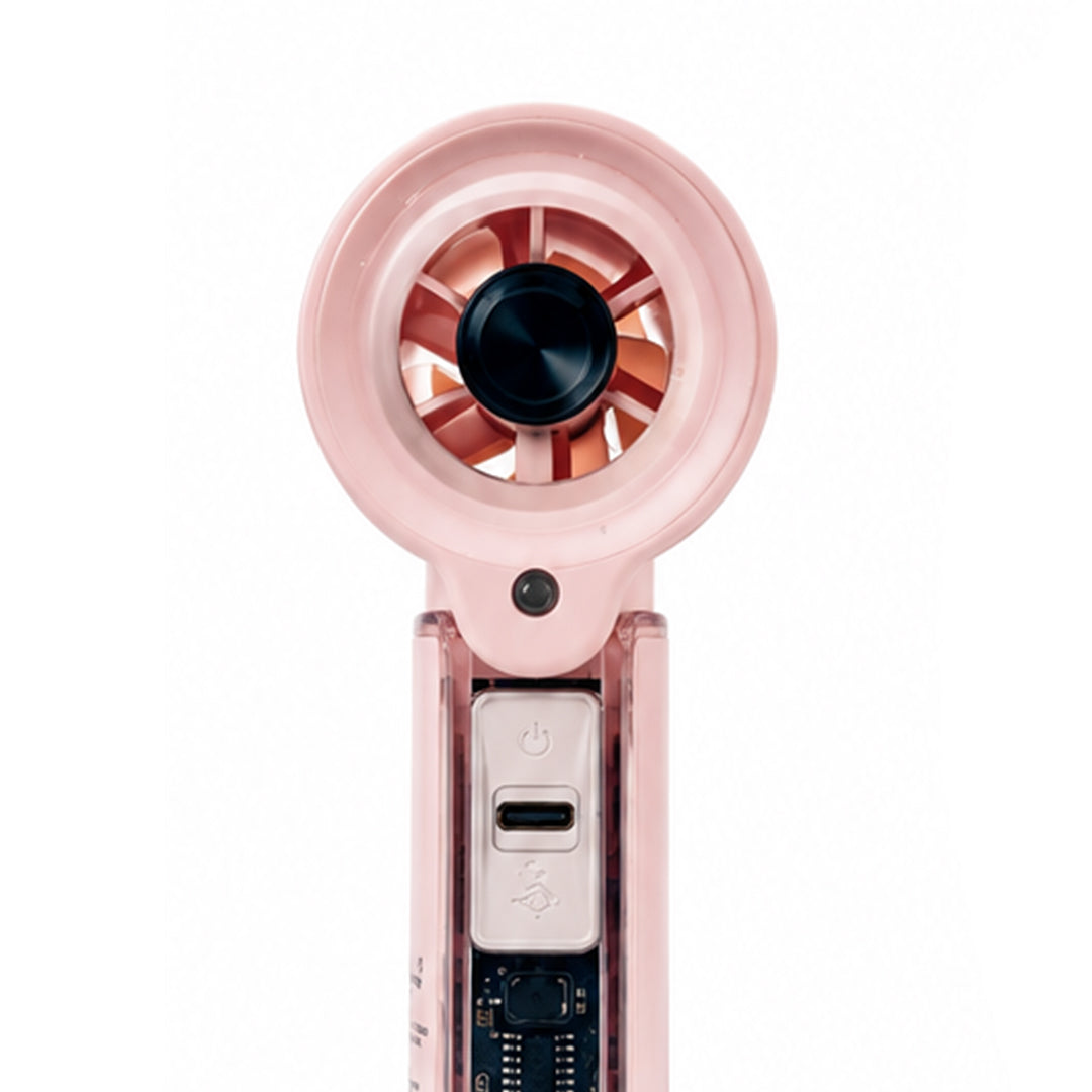 Back Pocket Handheld Mist Fan with LED Speed Display – Rechargeable 2-in-1 Cooling Fan