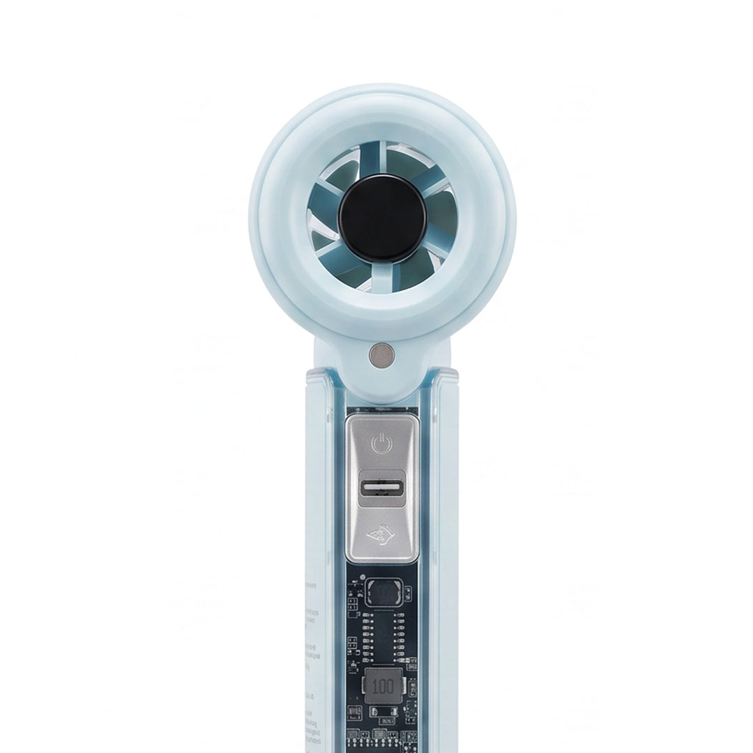 Back Pocket Handheld Mist Fan with LED Speed Display – Rechargeable 2-in-1 Cooling Fan