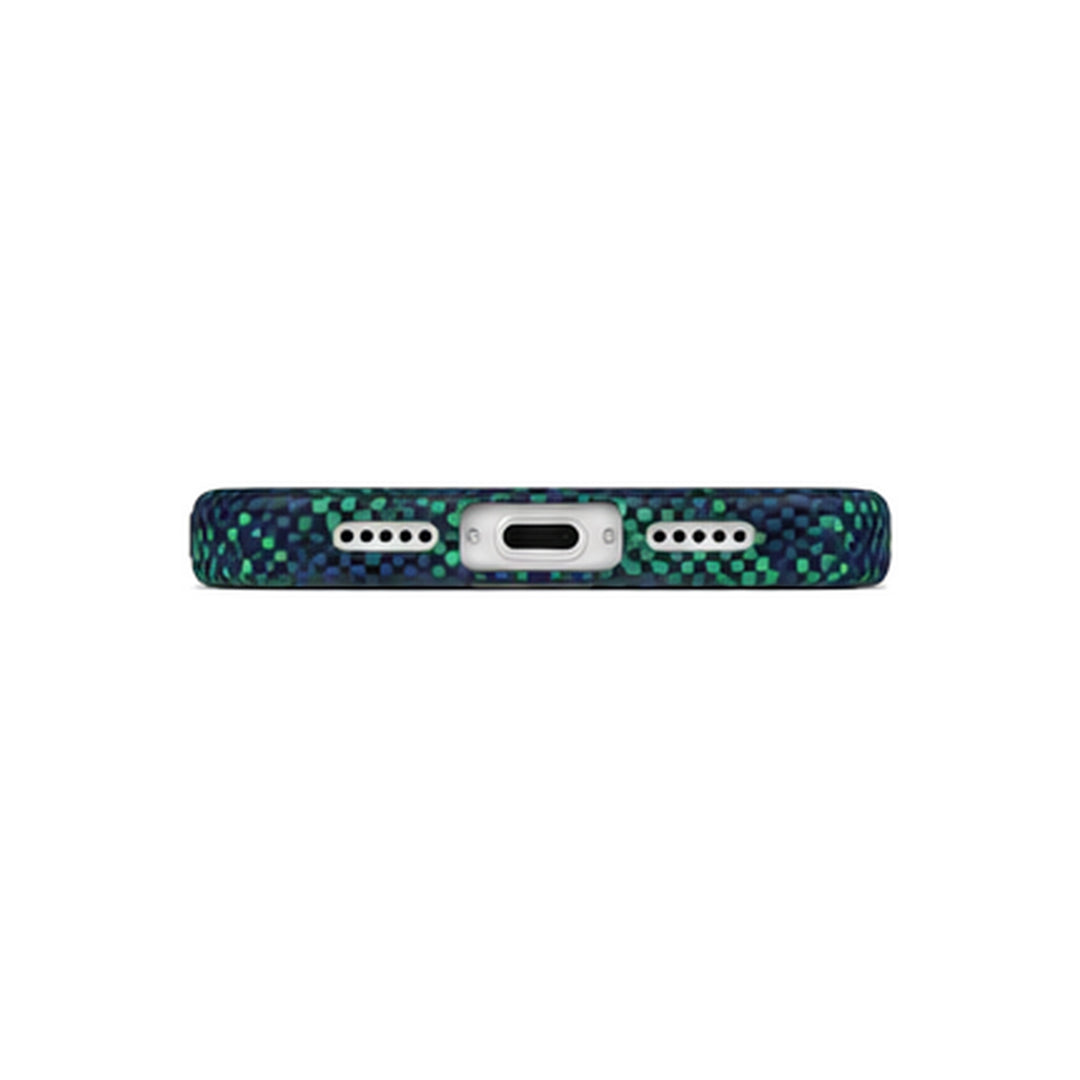 Blue-Green Geometric Weave Magnetic Case