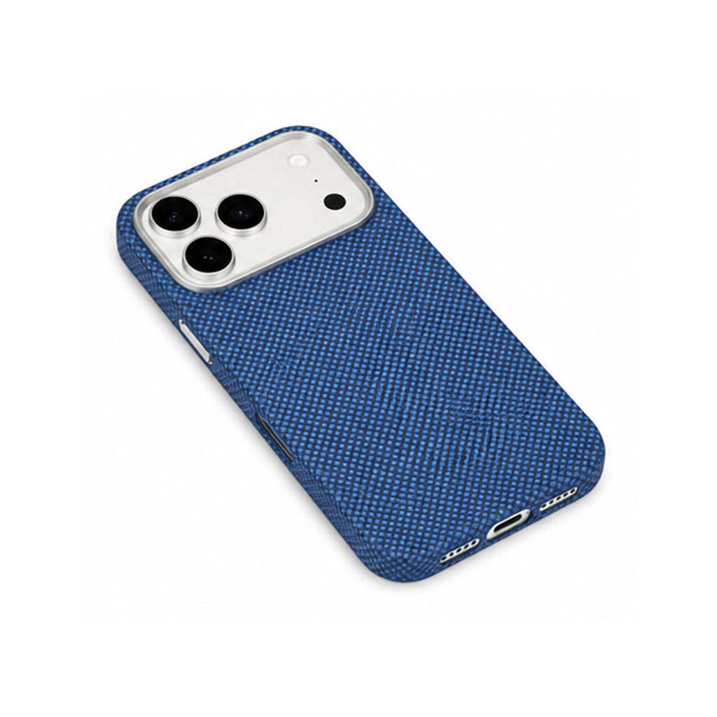Blue Lattice-Weave Ultra-Slim Magnetic Protective Case