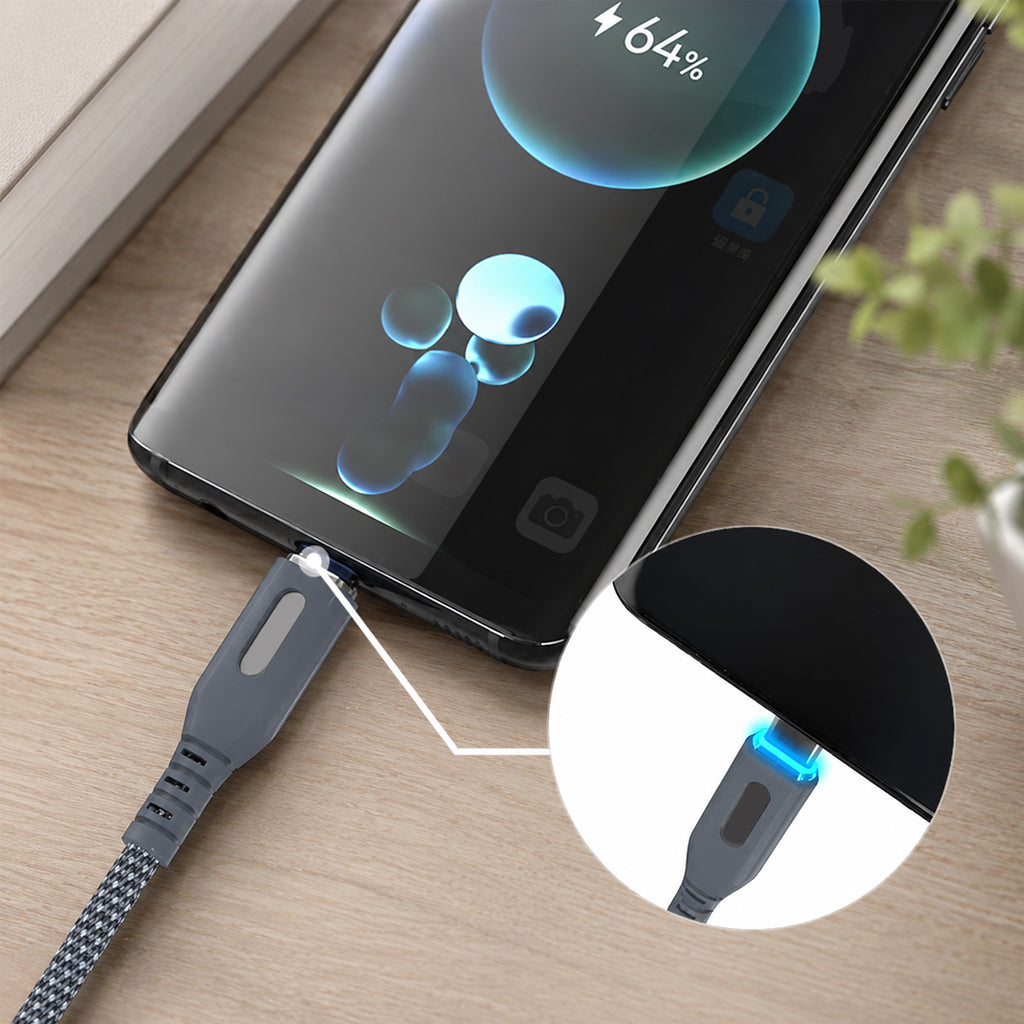 Magnetic Type-C to Type-C Fast Charging Data Cable – Nylon Braided