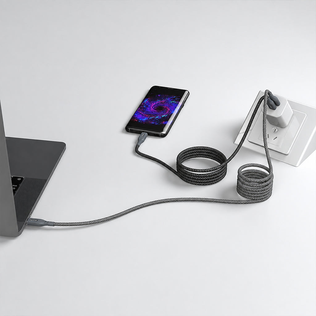 Magnetic Type-C to Type-C Fast Charging Data Cable – Nylon Braided