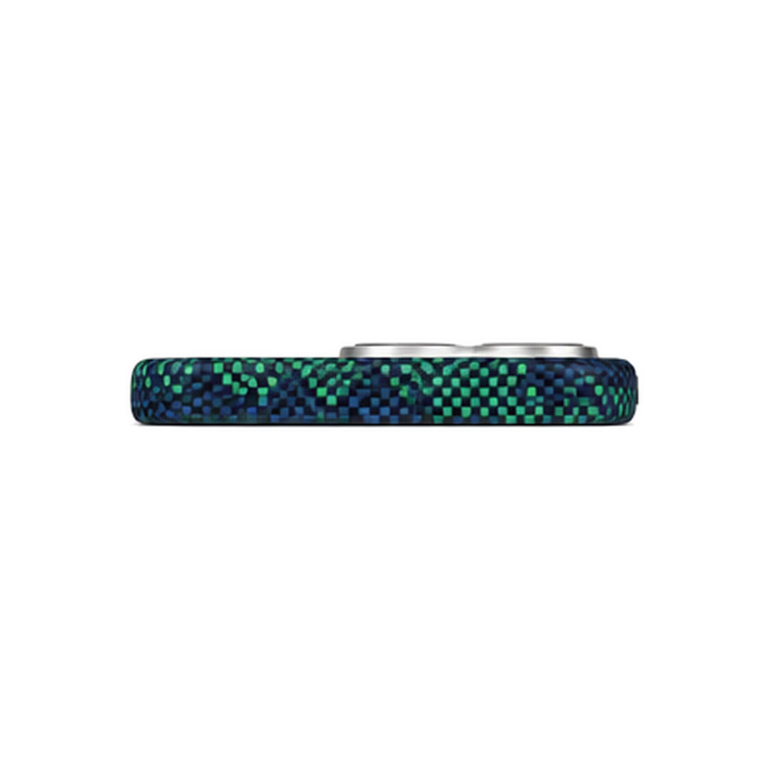 Blue-Green Geometric Weave Magnetic Case