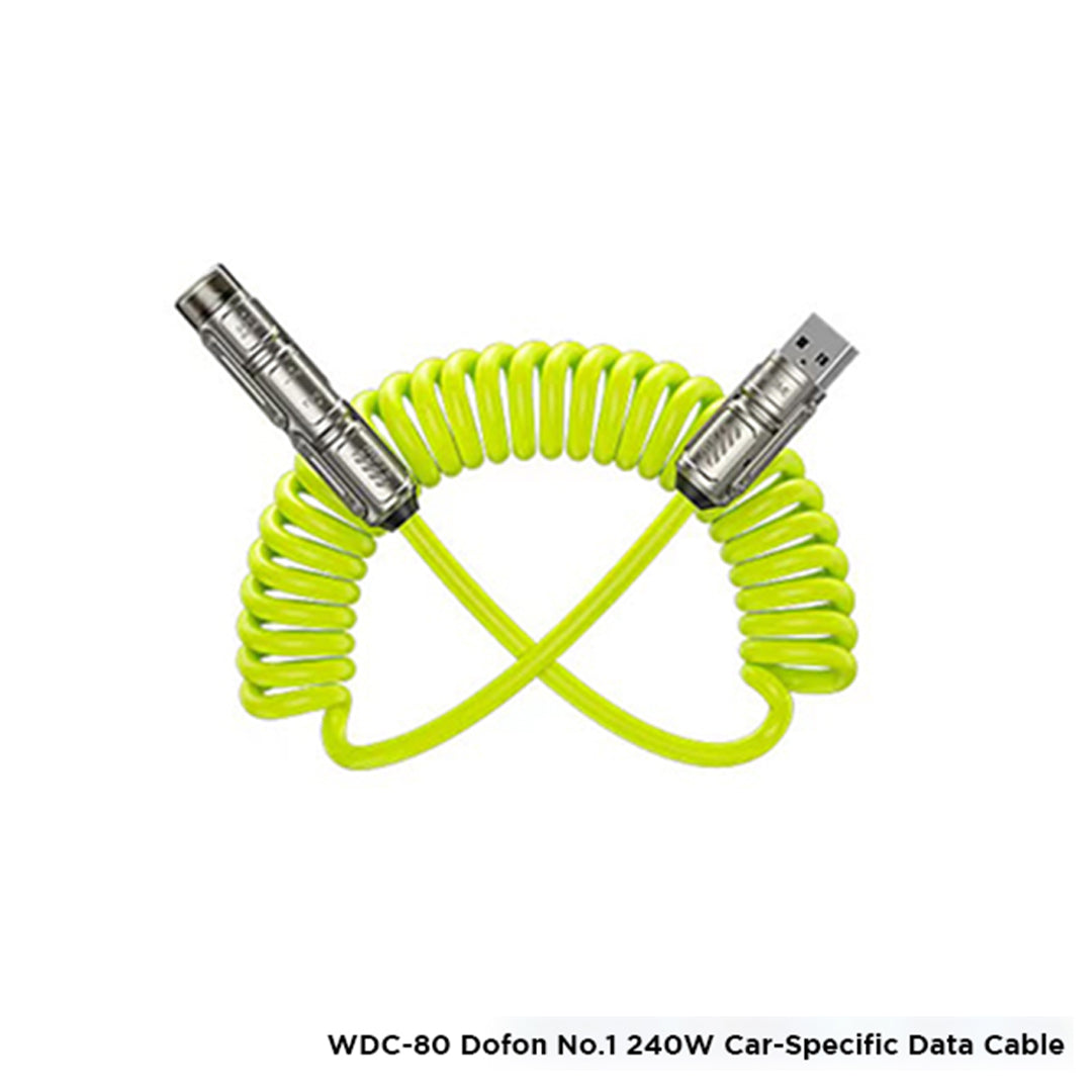 WEKOME WDC-80 Dofon No.1 240W Car-Specific Data Cable – Spring-Coiled Retractable Charging Cable