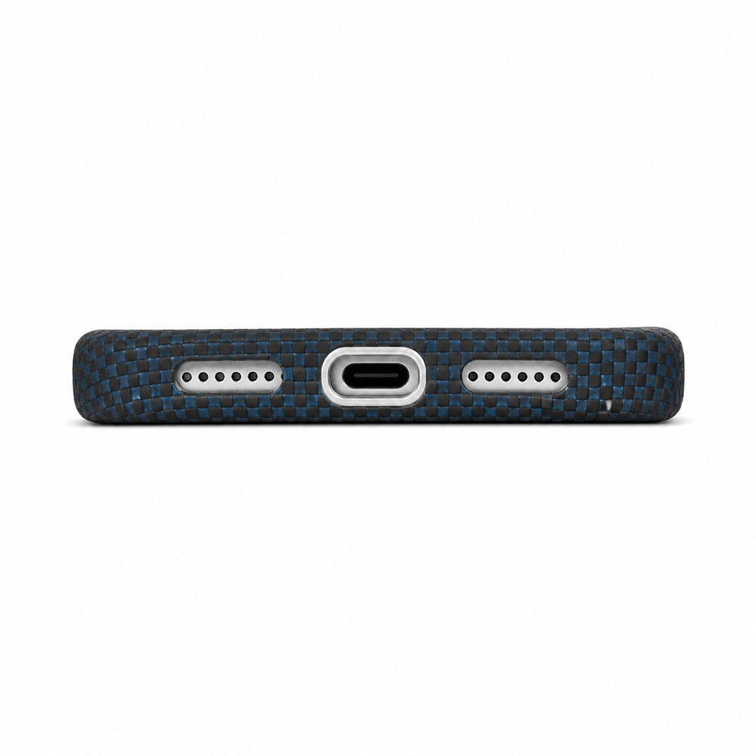 Aramid Fibre Magnetic Protective Case with Fusion-Weave Texture, Starry Blue