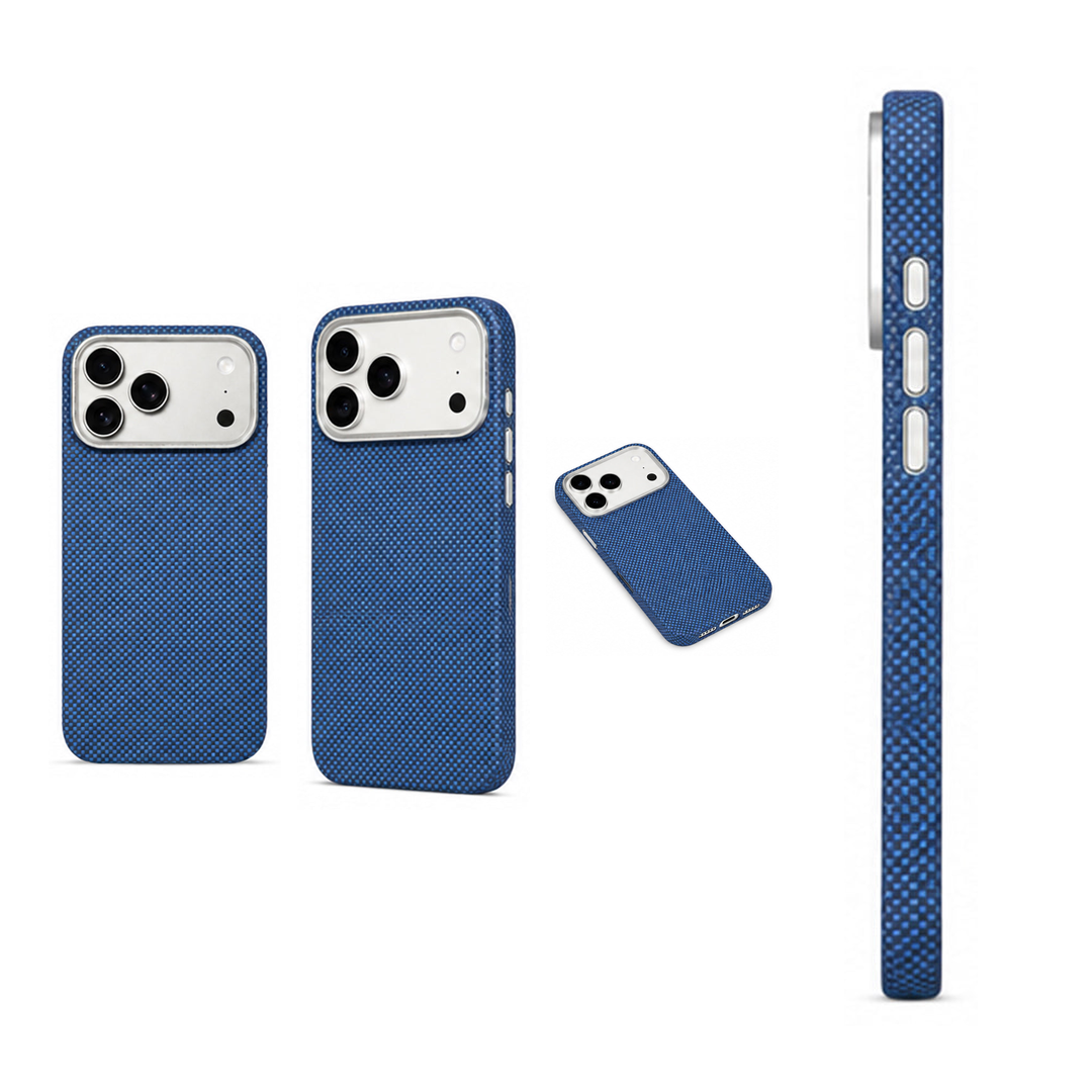 Blue Lattice-Weave Ultra-Slim Magnetic Protective Case