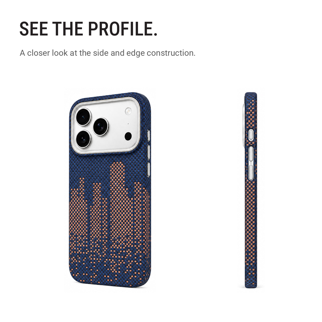 Navy Blue City Skyline Pixel Pattern Textured Case