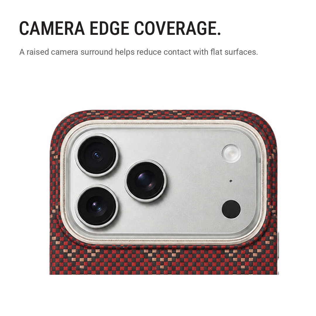 Red Diamond-Weave Magnetic Aramid Fibre Protective Case