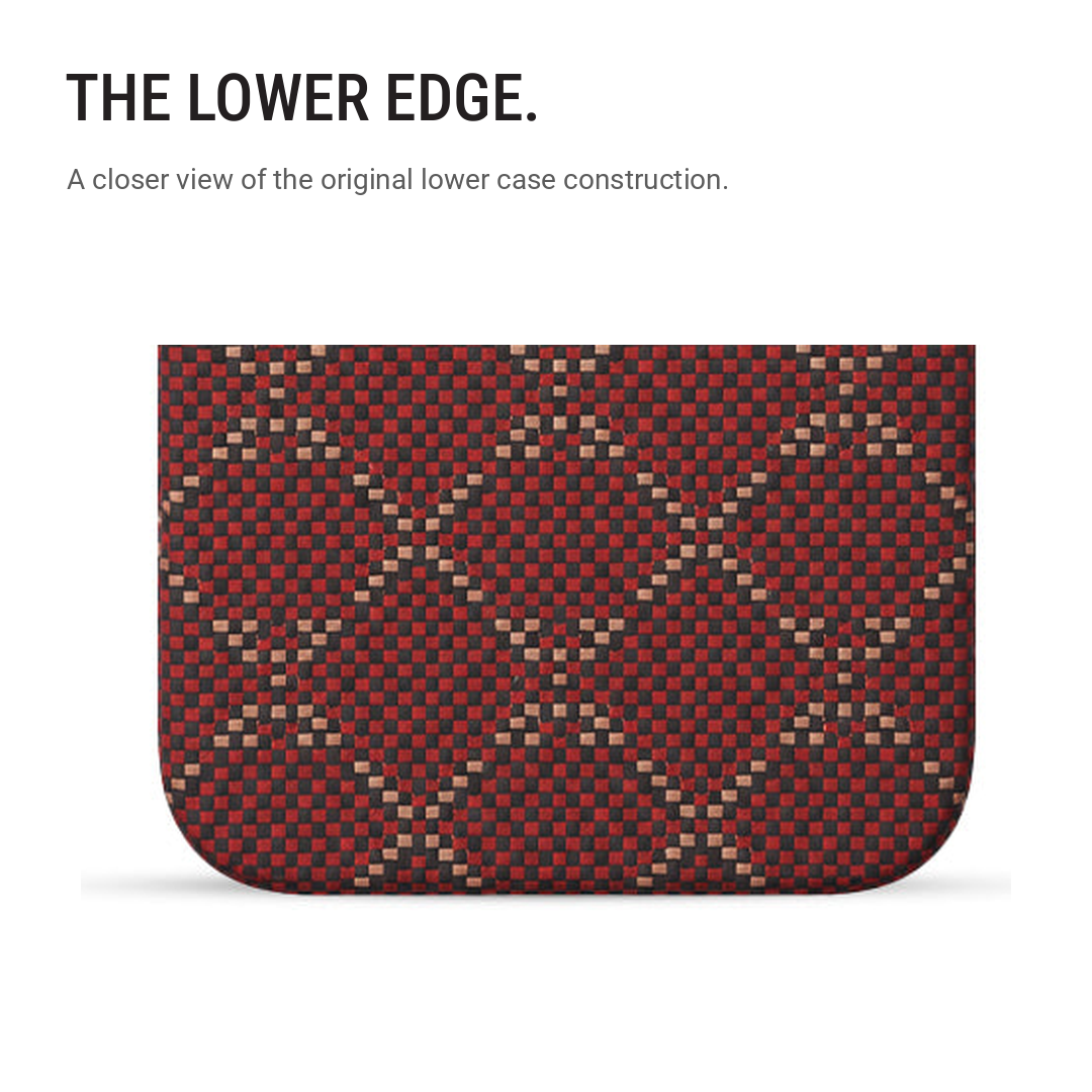 Red Diamond-Weave Magnetic Aramid Fibre Protective Case