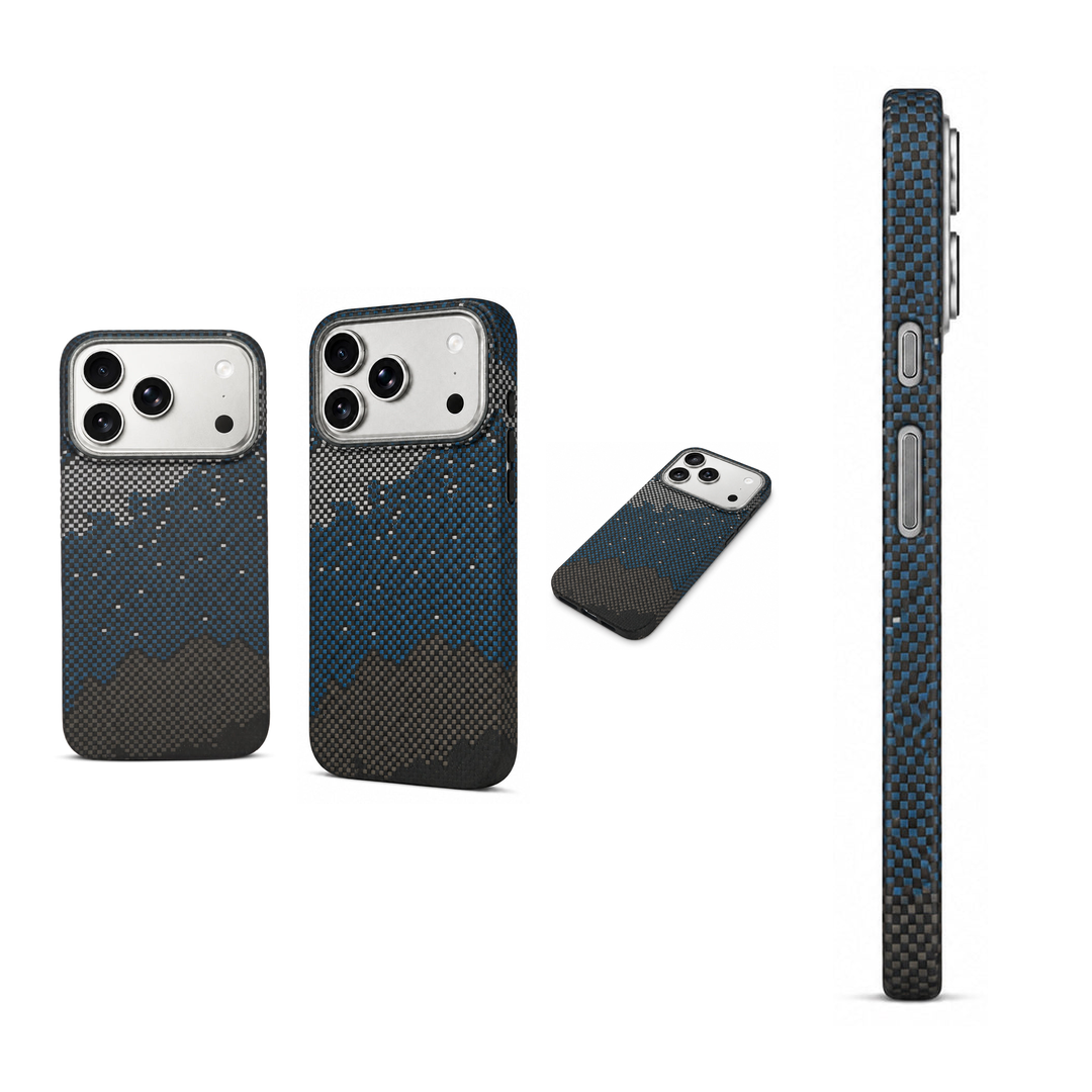Aramid Fibre Magnetic Protective Case with Fusion-Weave Texture, Starry Blue