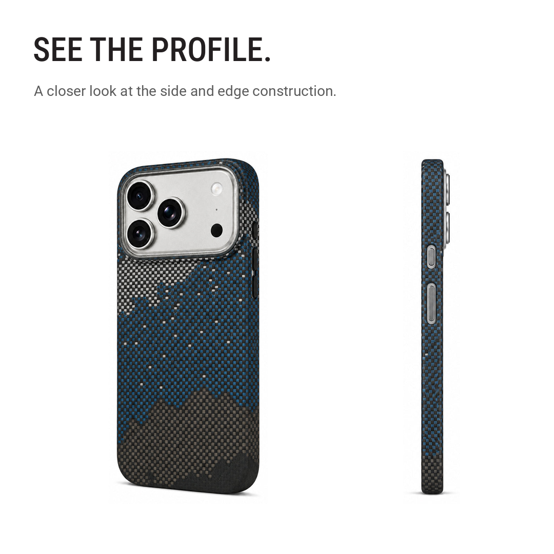 Aramid Fibre Magnetic Protective Case with Fusion-Weave Texture, Starry Blue